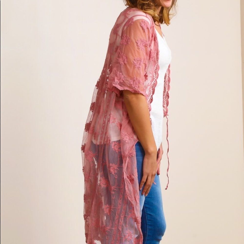 ✨ ANTIQUE CROCHET SHEER LACE DUSTER✨ - Picture 6 of 7